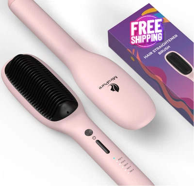 Cepillo alisador, 10,3 pulgadas x 2,3 pulgadas, rosa, cerámica Foto 1 de 4