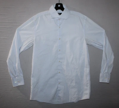 Camisa de vestir Hugo Boss azul corte afilado talla 15,5 2/33 rayas pequeñas Foto 1 de 4