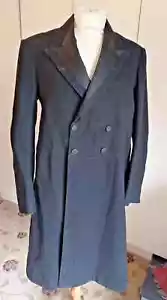Mens Vintage 1910-1920s black wool frock coat frockcoat - Picture 1 of 3