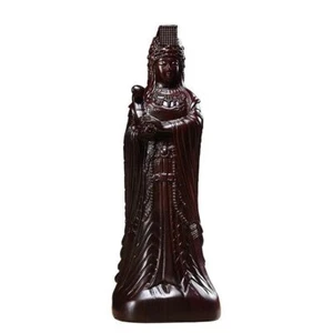 30cm,Ebony Wood Chinese MAZU Statue Carved,Taoism Matsu ruyi FOLK Goddess Sea 妈祖 - Picture 1 of 8