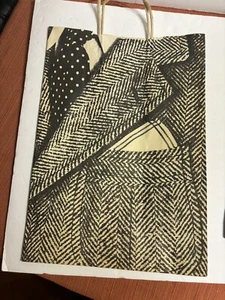 Cravatta tuta Bloomingdale’s carta shopping bag manici vintage anni 60 70 nero bianco - Foto 1 di 6