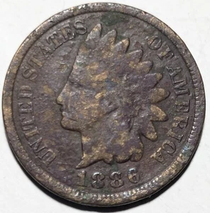 1886 Key Indian Head Cent T2 Self Assessed G 3 Details MAD Unique Tone - Picture 1 of 3