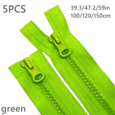 5PCS 5# 100/120/150cm Double-sided Resin Zipper Open-end for Sewing Supplies - Image 1 of 4