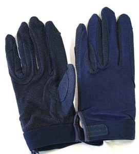 Reiterhandschuhe Handschuhe Gr. XL Baumwolle mit Noppen Navi Blau - Picture 1 of 2