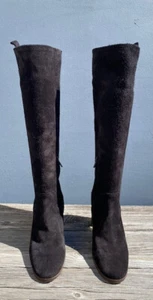 San Marina Women's Black Suede Leather Knee High Boots Size EU 37/US 6.5 - Picture 1 of 23