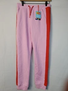 Lego Jogger Pants Girls Size XS Pink Stripe Legoland Pockets Elastic Waist - Picture 1 of 12