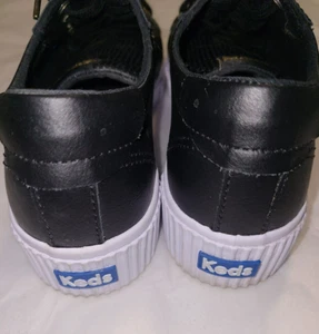 Keds Crew Womens Size 9 Kick Black Leather Alto Accents Chunky Sneakers WH64947 - Picture 1 of 11
