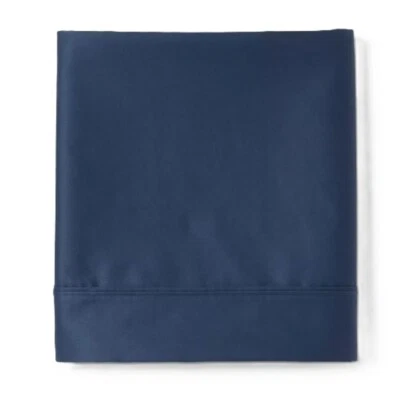 Threshold Twin XL Size 100% Cotton Smooth Sateen Metallic Blue Flat Sheet - Image 1 of 4