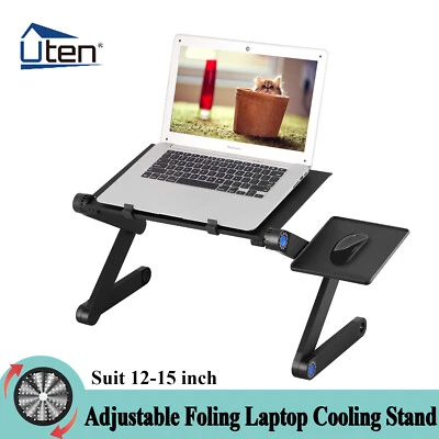 Folding Cooling Adjustable Laptop Stand Table Sofa Bed Table Tray Laptop Desk US - Image 1 of 4