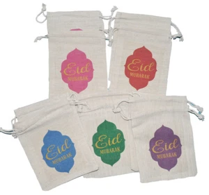 Mini Eid Mubarak Cotton Treat Bags (Pack of 5 Bags) - Picture 1 of 6