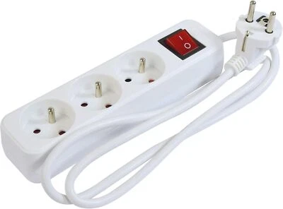 113AK Gefotech 8056 Regleta De Enchufes 3 En 1 Con Interruptor 16 A - Imagen 1 de 3