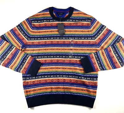 Suéter masculino Tommy Hilfiger XXL Preppy designer multicolorido férias novo com etiquetas - Imagem 1 de 4