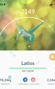 Shiny Latios Pokemon Trade Go LV20 Registered / 30 Day Trading Stardust Pokémon - Picture 1 of 1