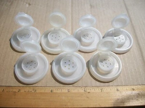 7 Vintage Tupperware Salt Pepper Replacement Lids 2 1/16" - Picture 1 of 4