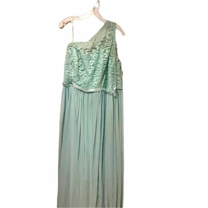 #3649 David's Bridal Womens Mint Green long BRIDESMAID dress Size 20 - Picture 1 of 7