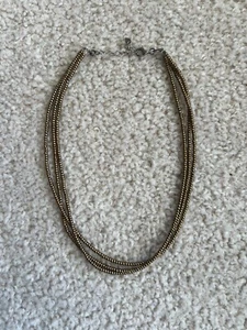 Silpada N1591 Retired Bronze Glass Bead Triple Strand Necklace – .925 Sterling - Picture 1 of 4