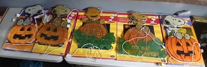 Lot Of 5 Vintage Halloween Snoopy Lighted Sculptures - Picture 1 of 7