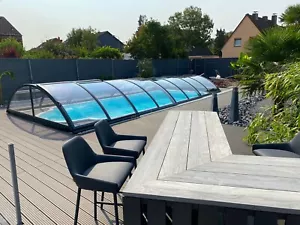 Gfk Schwimmbecken mit Überdachung, 600x300x150 Pool Poolhalle Einbaubecken TÜV - Bild 1 von 17