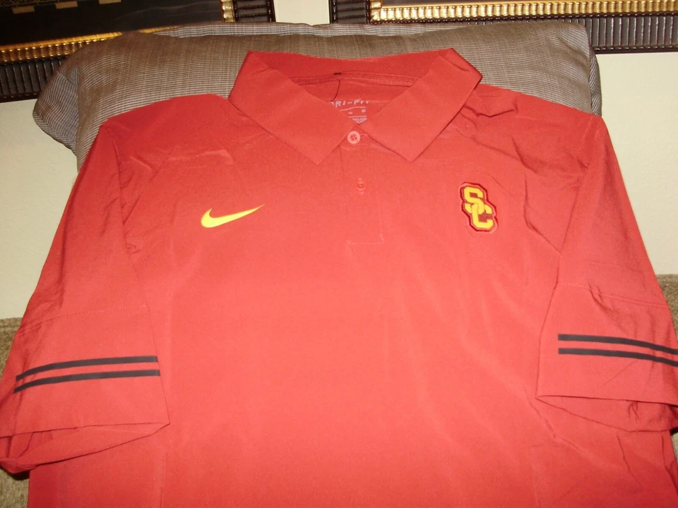 Nike USC Trojans Team Issue Football On-Field Polo Shirt Mens 2XL CN7864-698