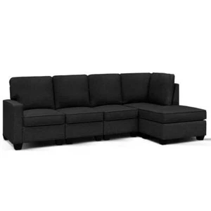 Artiss Modular Sofa Chaise Set 5-seater Dark Grey - Picture 1 of 8