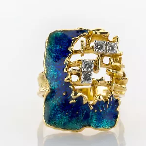 Vintage Ring aus 750er Gold mit Brillanten - Bild 1 von 6