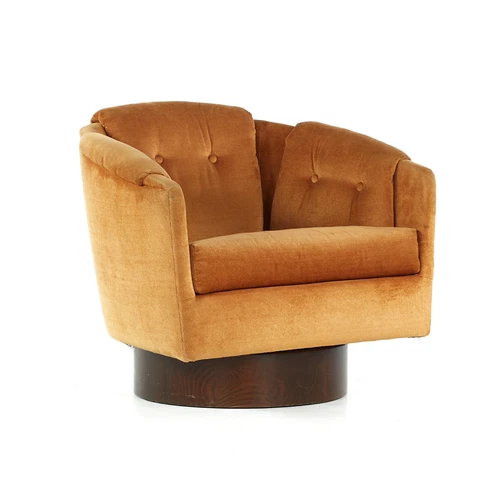 Adrian Pearsall for Craft Associates Mid Century Walnut Swivel Chair Cover