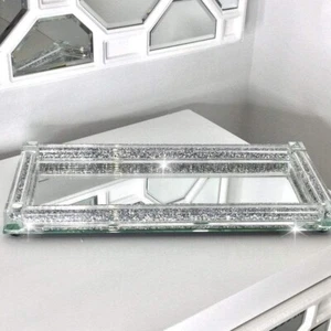 Tea Coffee & Sugar Tray Crushed Diamond Elegant Kitchen Organization Set - Picture 1 of 2