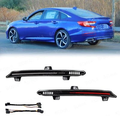 Lámpara de parachoques trasero reflector LED completo humo para Honda Accord 2018-2022 Foto 1 de 4