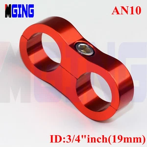 19mm AN10 10AN Braided Hose Separator Fitting Clamp Bracket RED - Imagen 1 de 5