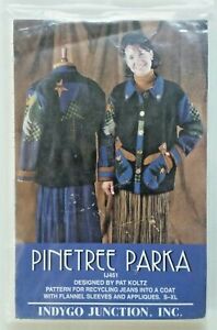 indygo junction Sewing Pattern Pinetree Parka Jacket IJ451 Recycling Jeans S-XL