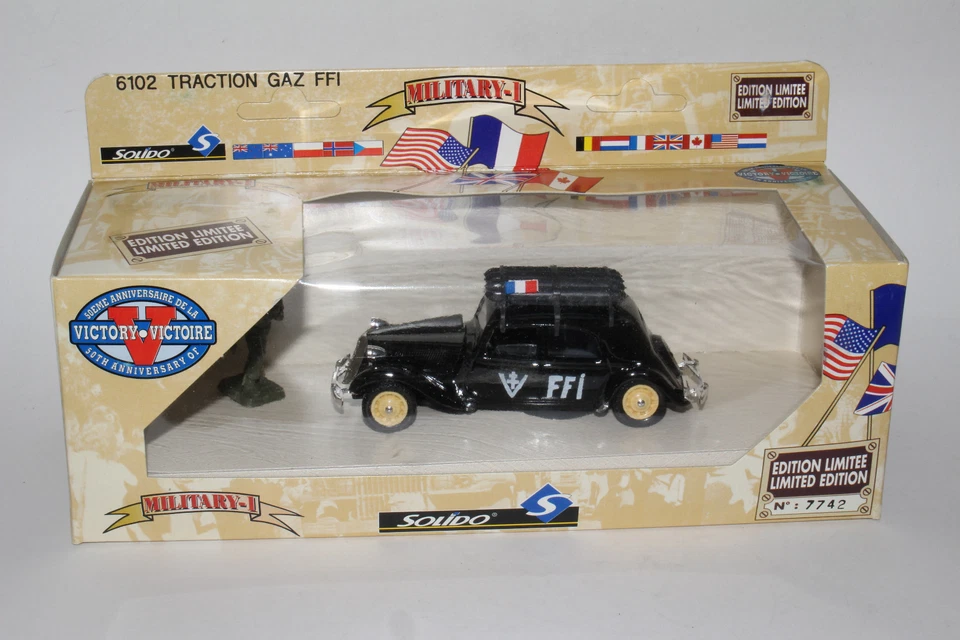 SOLIDO MILITAR #6102 CITROEN TRACCIÓN FRANCIA FRANCESA GAZ FFI, 1:50, NUEVO EN CAJA Foto 1 de 4