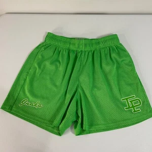 Inaka Power Shorts Men's Large Electric Green Mesh Gym Active 5 inseam - Picture 1 of 2