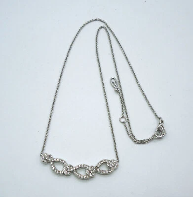 Collar Colgante Cristal Pavé Transparente Tono Plata Firmado Eliot Danori Foto 1 de 4