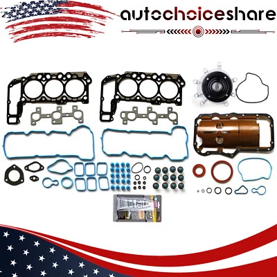 Full Gasket Kit Water Pump Set for Jeep Grand Cherokee 2005-2009 3.7L V6 - Image 1 of 4