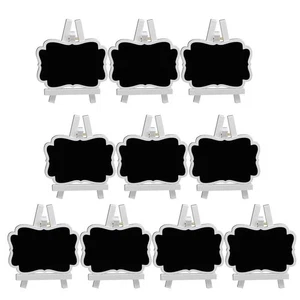 10x Wooden Table Blackboard Stand Chalkboard for Wedding Table Decoration - Picture 1 of 7