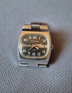 Vintage Soviet USSR Slava TV case Tank Automatic Day/Date Massive Watch bracelet - Picture 1 of 13