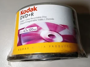 Kodak DVD+R. 50 Discs. Video + Data Recordable Disc. 16x, 4.7GB, 120min Open Box - Picture 1 of 3