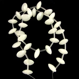 Cuentas briolette jade blanco 12mm hebra 16" - Imagen 1 de 1