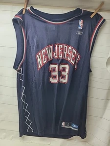 Vintage Reebok New Jersey Nets Alonzo Mourning Blue Basketball Jersey Mens Large - Picture 1 of 10