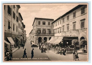 Vintage 1938 Pistoia Piazza Gavinana & Via Cino Italien Postkarte - Bild 1 von 2
