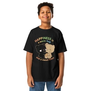 Milk Mocha Happiness is a Warm Hug T-shirt – Cute Cartoon Bears – Funny Gift - Picture 1 of 16