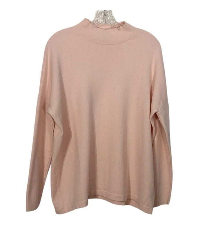 J. Jill светло-розовый кашемировый свитер L туника насмешливый воротник пастель мягкий легкий - Изображение 1 из 4