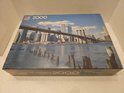 Milton Bradley Puzzle New York Twin Towers Skyline Best of America 1984 Sealed - Image 1 of 4