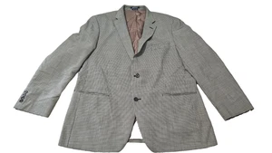American Living Gray Sport Coat Silk Wool 2 button Plaid Men's Blazer Size 46R - Picture 1 of 11