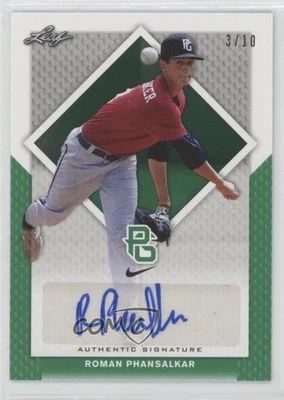 2016 Leaf Perfect Game National Showcase Green /10 Roman Phansalkar #BA-184 Auto - Image 1 of 2
