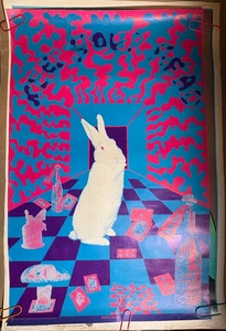 WHITE RABBIT EAST TOTEM WEST VINTAGE 1967 HEADSHOP BLACKLIGHT POSTER By McHugh - Picture 1 of 12