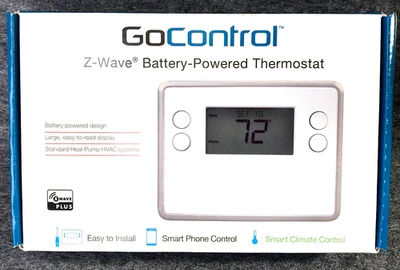 GoControl GC-TBZ48 Z-Wave Battery Powered Thermostat Smart Climate Control HVAC - Image 1 of 4