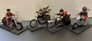 Juego De 4 Adornos/Expositor Navidad Vintage Harley Davidson Motocicleta - Imagen 1 de 13
