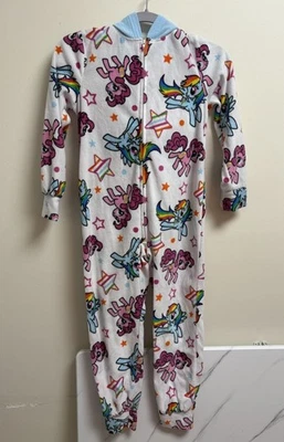 My Little Pony Fleece Pajamas Size 8 Girls Flame Resistant One Piece Zip Up - Image 1 of 4