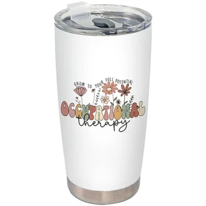 Ergotherapie Geschenke Edelstahl Becher mit Deckel und Strohhalm 20oz, O... - Bild 1 von 5